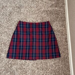 Plaid Mini Skirt in Navy and Red - Classic Schoolgirl Style